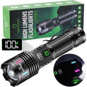 Rechargeable Flashlights High Lumens 10000 Single 2 Modes, Super Bright
